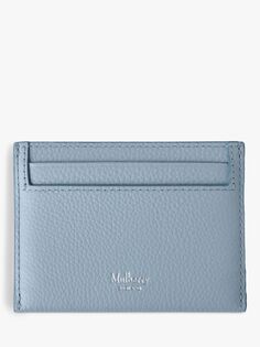 Классическая сумка для кредитной карты Continental маленького размера из зернистой кожи Mulberry, поплин синий