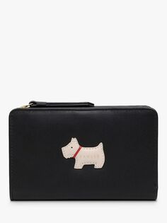 Кожаный кошелек Heritage Dog среднего размера на молнии Radley, черный