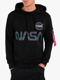 Толстовка с логотипом X NASA Rainbow Alpha Industries, черный