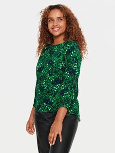 Блузка повседневного кроя Adele с рукавами 3/4 Saint Tropez, зеленый/мульти