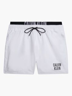 Шорты для плавания с двойным поясом из переработанного полиэфира Calvin Klein, белый