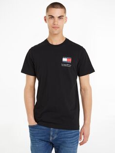 Узкая футболка с флагом Tommy Jeans Essential Tommy Hilfiger, черный