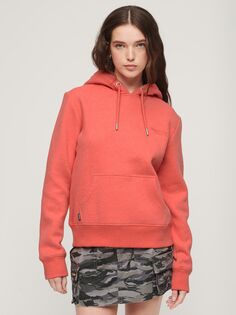 Толстовка с логотипом Essential Superdry, яркий коралловый меланж