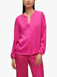Блузка с длинными рукавами BOSS Biralana HUGO BOSS, розовый