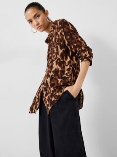Рубашка Nataliyah с леопардовым принтом и акварелью HUSH, мульти