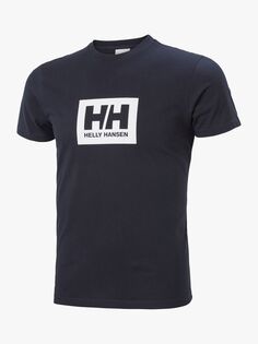Хлопковая футболка с ярким логотипом Helly Hansen, темно-синий