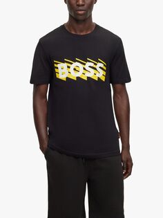 Футболка с графическим логотипом BOSS HUGO BOSS, черный