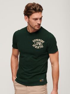 Винтажная спортивная футболка с коротким рукавом Superdry, эмаль зеленая