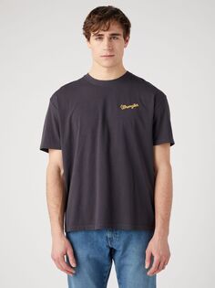 Винтажная футболка со слоганом Wrangler, выцветший черный