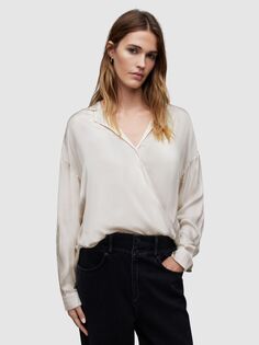 Рубашка Penny с драпировкой AllSaints, устричный белый