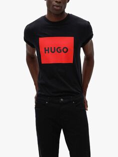 Футболка с нашивкой-логотипом HUGO Dulive HUGO BOSS, черный
