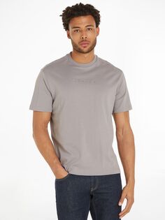 Комфортная футболка с тисненым логотипом Calvin Klein, серый