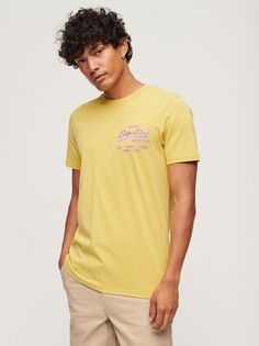 Неоновая футболка с винтажным логотипом Superdry, масло желтое