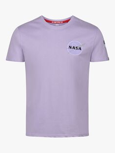 Футболка с логотипом NASA Space Shuttle X Alpha Industries, бледно-сиреневый