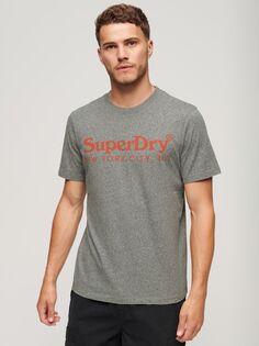 Классическая футболка с логотипом Venue Superdry, серый гриндл