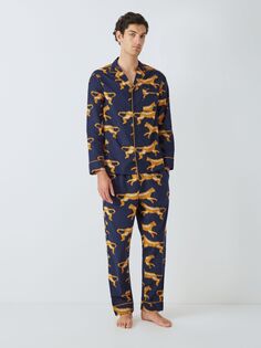 Пижамный комплект с длинными рукавами Cheetah Their Nibs, синий/мульти