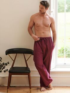 Пижамные брюки из хлопка с начесом Cahors Damson British Boxers, красный