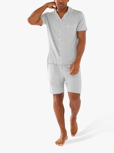 Пижамный комплект с короткой рубашкой и простым кантом Chelsea Peers, серый
