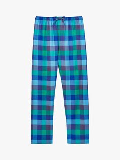 Пижамные брюки Shire Square из хлопка с начесом British Boxers, синий