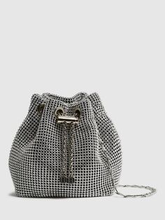 Миниатюрная сумка-ведро Demi Crystal Reiss, серебряный