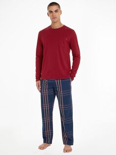 Фланелевой пижамный комплект Global Stripe Tommy Hilfiger, руж/темно-синий