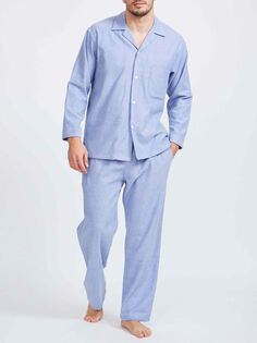 Хлопковый пижамный комплект с узором елочка British Boxers, стаффордширский синий