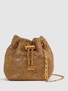 Миниатюрная сумка-ведро Demi Crystal Reiss, золотой