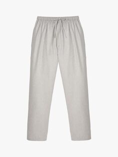 Пижамные брюки из хлопкового твила с узором елочка British Boxers, оружейная серая
