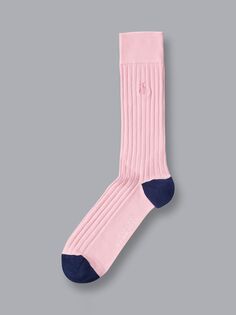 Хлопковые носки в рубчик Charles Tyrwhitt, светло-розовый