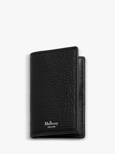 Маленький классический кошелек для карт из зернистой кожи Mulberry, черный