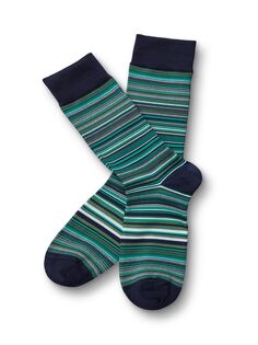 Полосатые носки Charles Tyrwhitt, бирюзово-зеленый