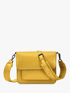 Гладкая сумка через плечо с карманами Cayman HVISK, металлик золото