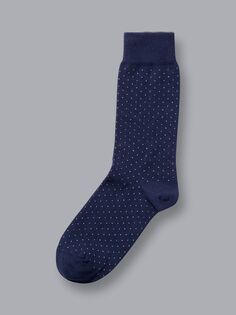 Французские носки Micro Dash Charles Tyrwhitt, темно-синий и белый