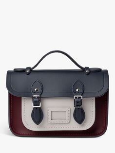 Cambridge Satchel Мини-кожаная сумка с цветными блоками The Cambridge Satchel Company, глина/бычья кровь/темно-синий