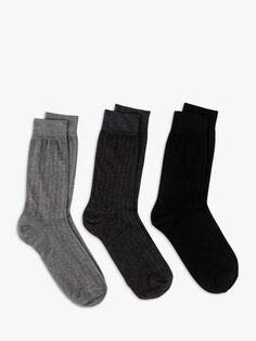 Итальянские носки из хлопковой смеси до щиколотки totes, черный/серый