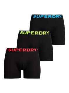 Боксеры из органического хлопка Superdry, черный/неоновый