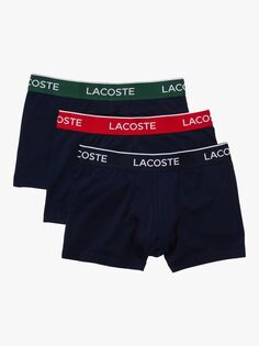 Боксеры с контрастным поясом Lacoste, синий/зеленый/красный