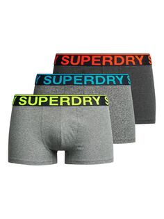 Трусы из смеси органического хлопка Superdry, черный/серый мергель