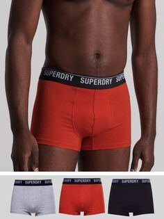 Трусы из смеси органического хлопка Superdry, черный/оранжевый/серый