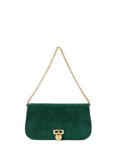 Замшевая сумка через плечо Lauren Tanner среднего размера Ralph Lauren, зеленый