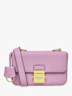 Кожаная сумка через плечо Hanley Close Mini с клапаном Radley, сахарный розовый
