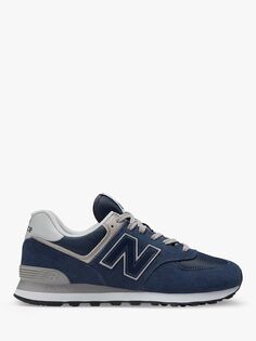 574 Замшевые кроссовки New Balance, темно-синий/белый