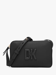 Кожаная сумка через плечо Seventh Avenue с камерой DKNY, черный