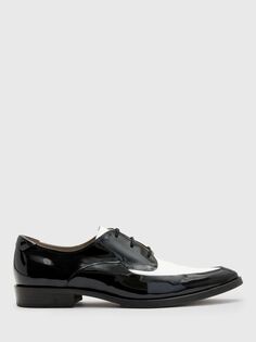 Лакированные модельные туфли Lex на шнуровке AllSaints, черно-белый