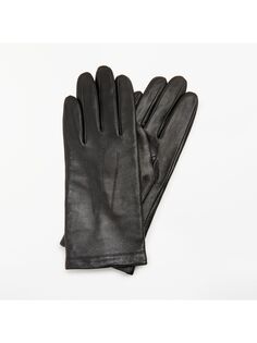 Женские кожаные перчатки на флисовой подкладке John Lewis, черный