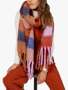 Alyssa Клетчатый шарф с эффектом омбре Bloom &amp; Bay, оранжевый/мульти