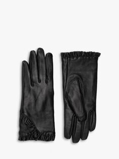 Кожаные перчатки Brea с оборками и манжетами Bloom &amp; Bay, черный