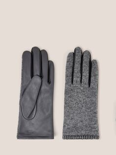 Кожаные перчатки Люси White Stuff, средне-серый