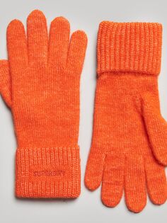 Незаменимые ребристые перчатки Superdry, огненный оранжевый