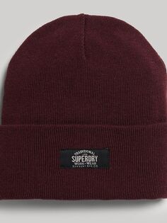 Классическая вязаная шапка-бини Superdry, трек бургундский марль